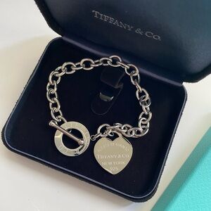 Tiffany & Co. Sterling Silver Heart Tag Toggle Bracelet